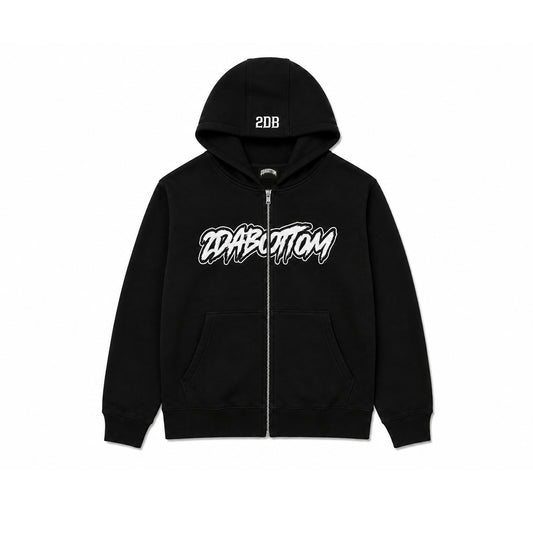 FULL ZIP HOODIE - BLACK